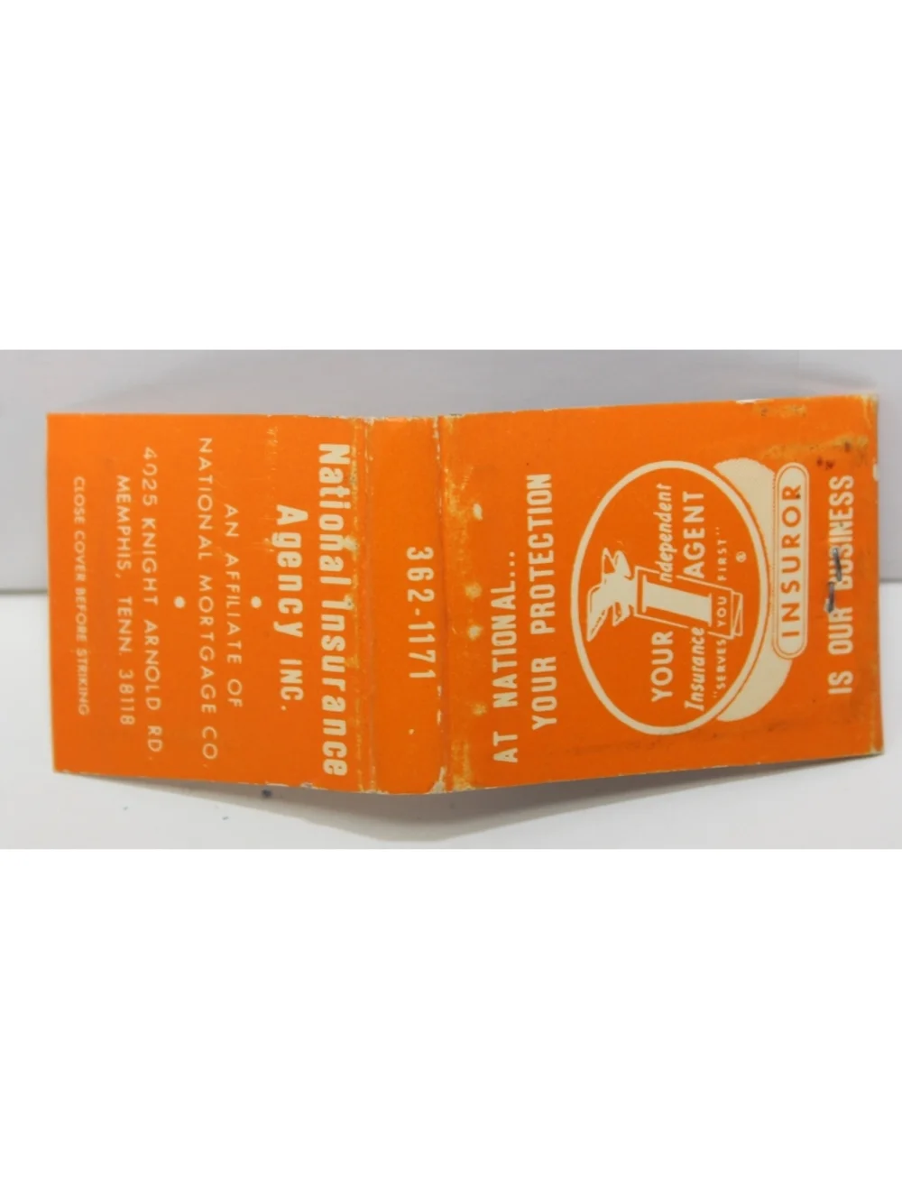 Vintage Matchbook National Insurance Agency Independent Agent Memphis TN 60s 70s